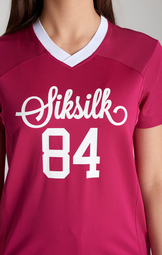Girls Pink Retro Football Cropped Jersey