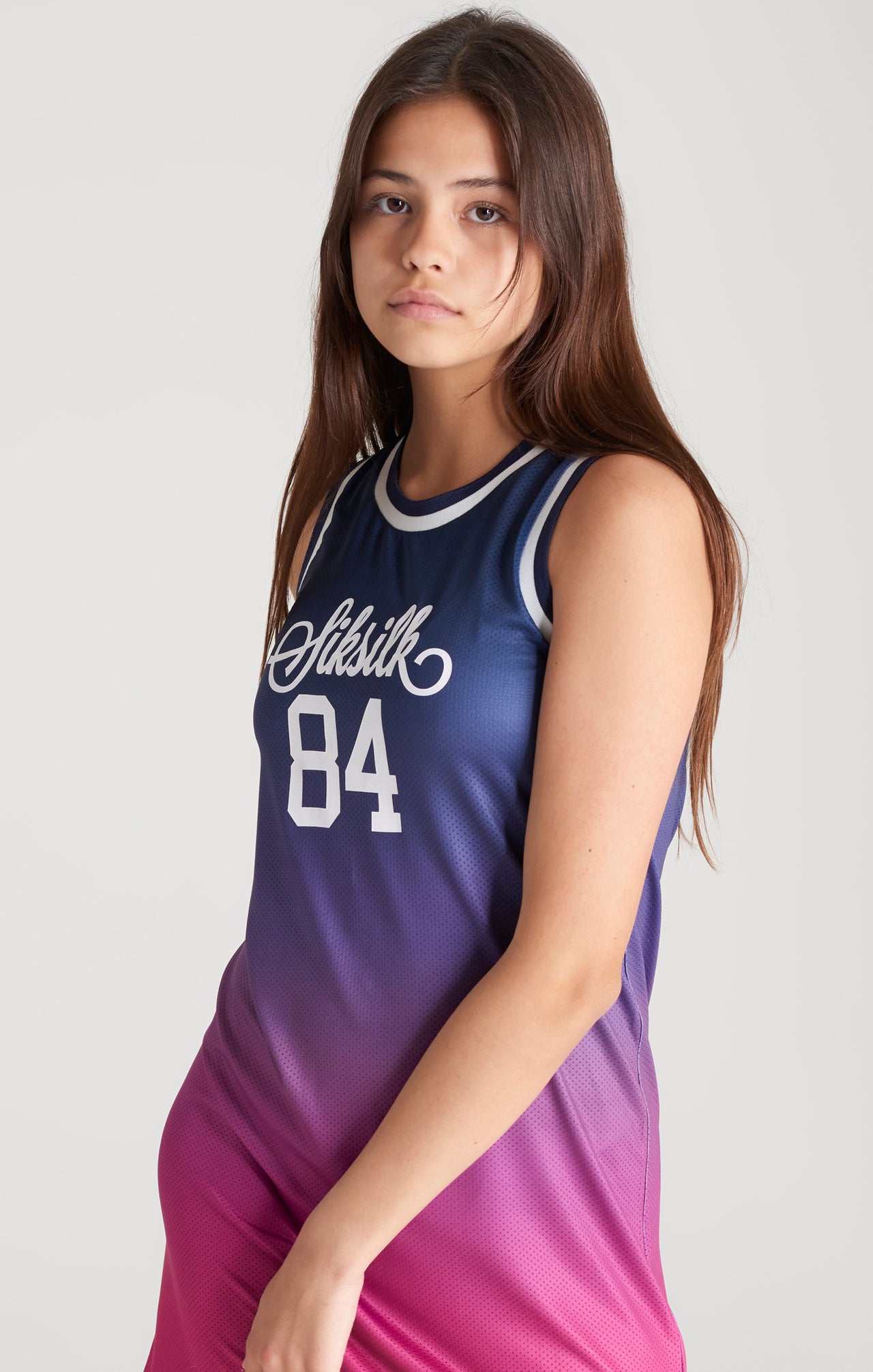 Girls Navy Mesh Basketball Dress (2)