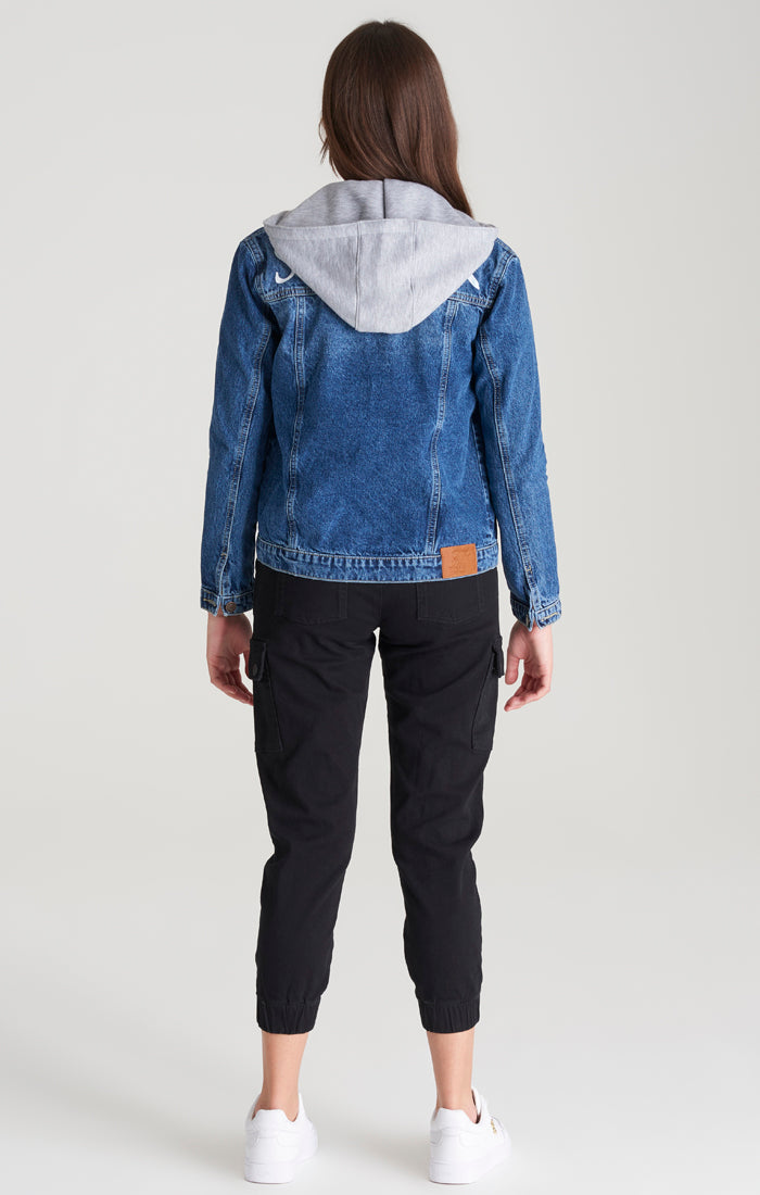 Girls Midstone Denim Hooded Jacket (5)
