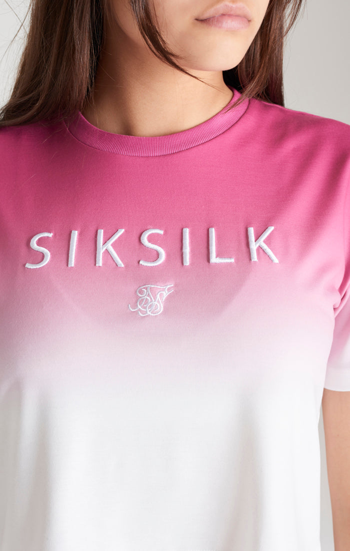Girls Pink Fade Cropped T-Shirt (5)