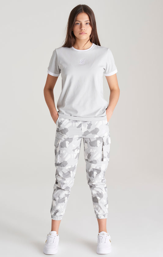 Girls Grey Ringer T-Shirt