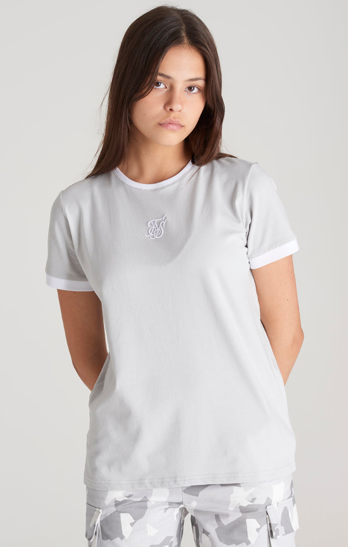 Load image into Gallery viewer, Girls Grey Ringer T-Shirt