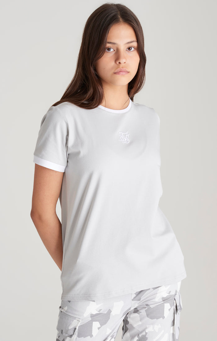 Girls Grey Ringer T-Shirt (1)
