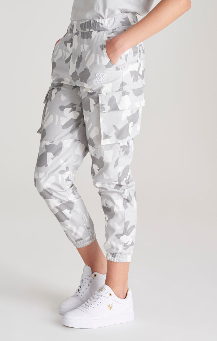 Girls Grey Camo Cargo Pant