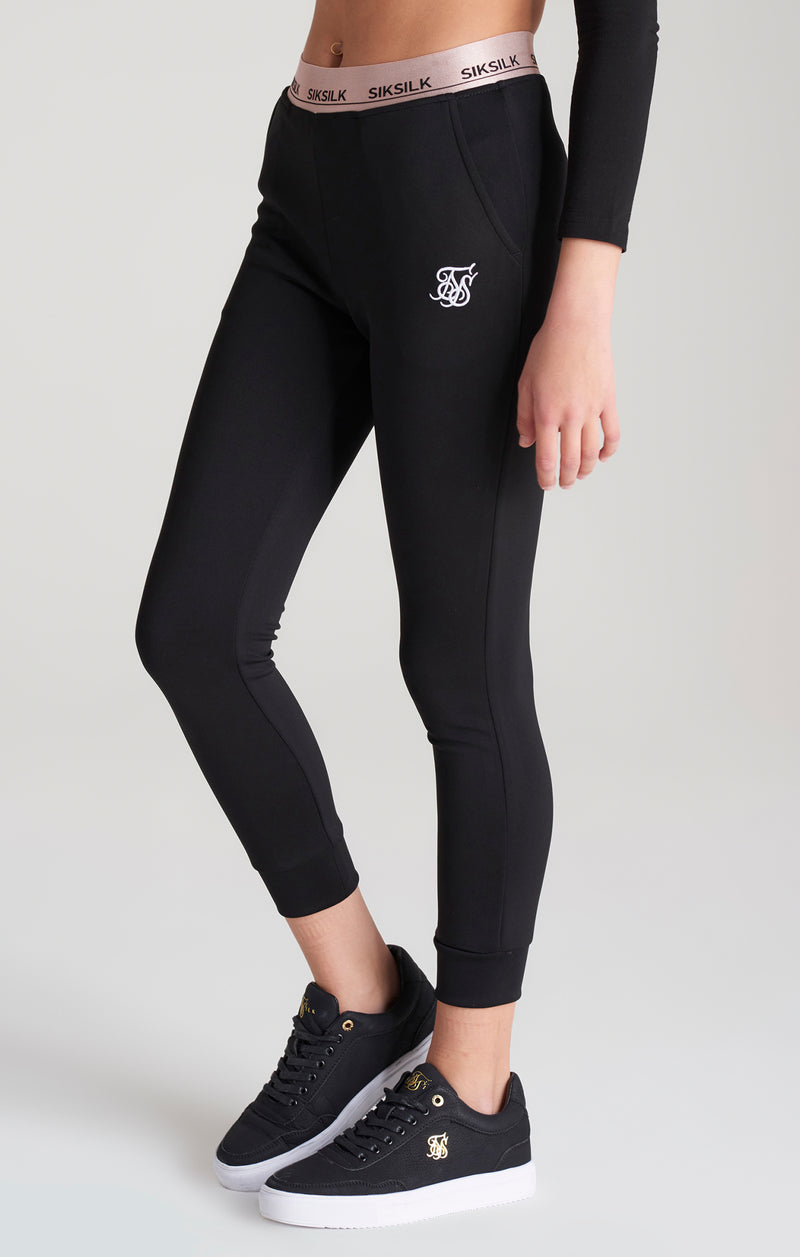 Girls Black Taped Track Pant (1)
