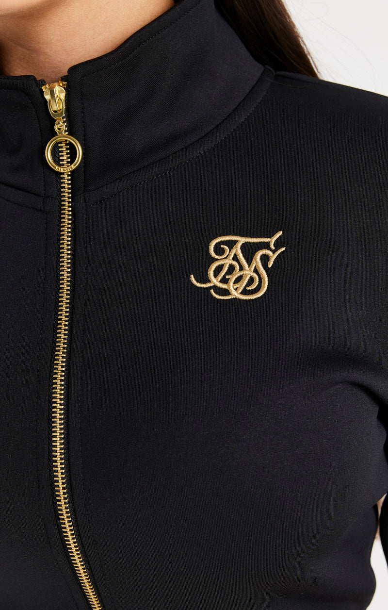 SikSilk Metallic Taped Zip Through - Black (1)