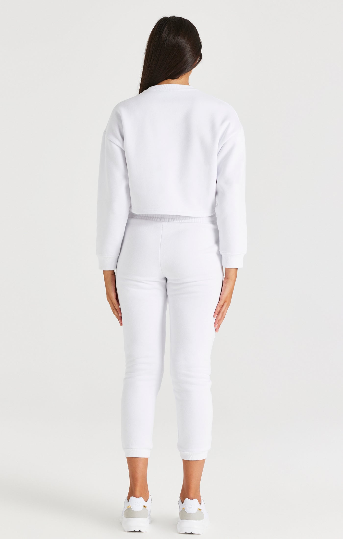 Load image into Gallery viewer, Girls White Signature Cropped Sweatshirt (4)