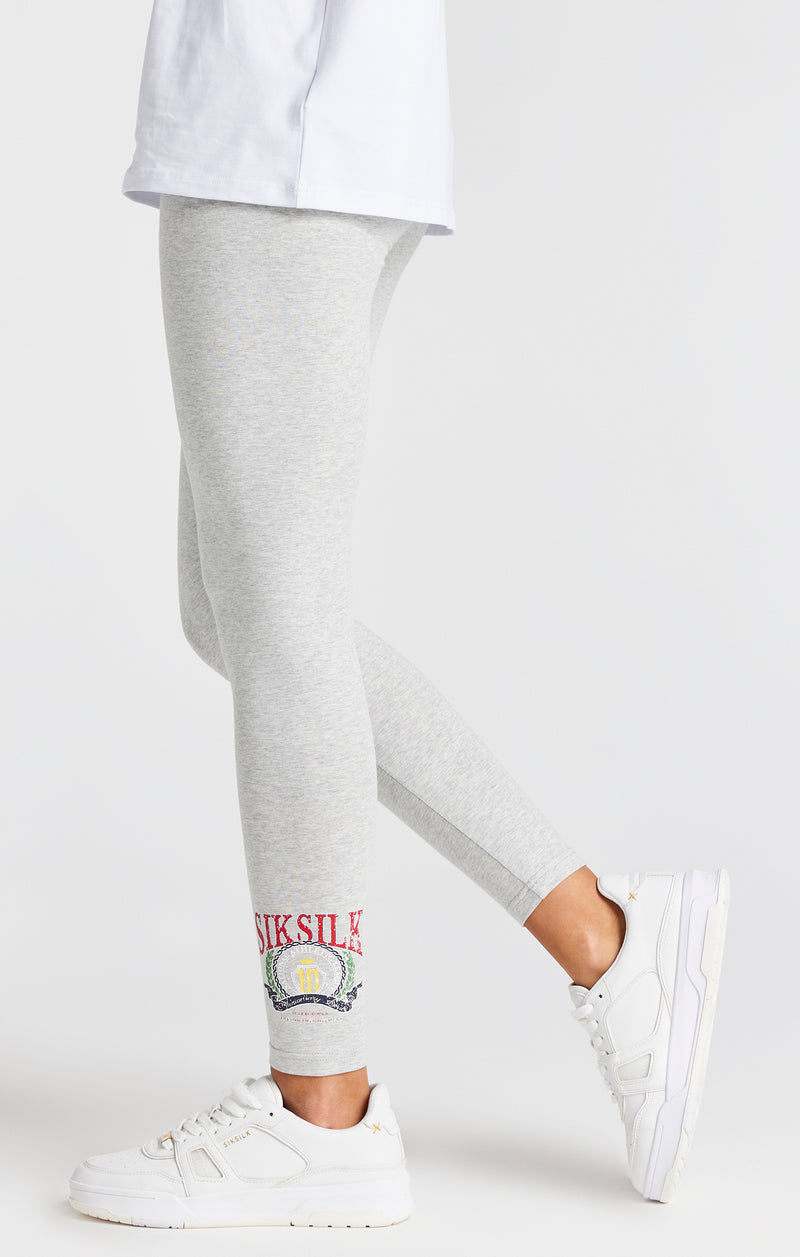 Girls Grey Marl Varsity Legging (1)