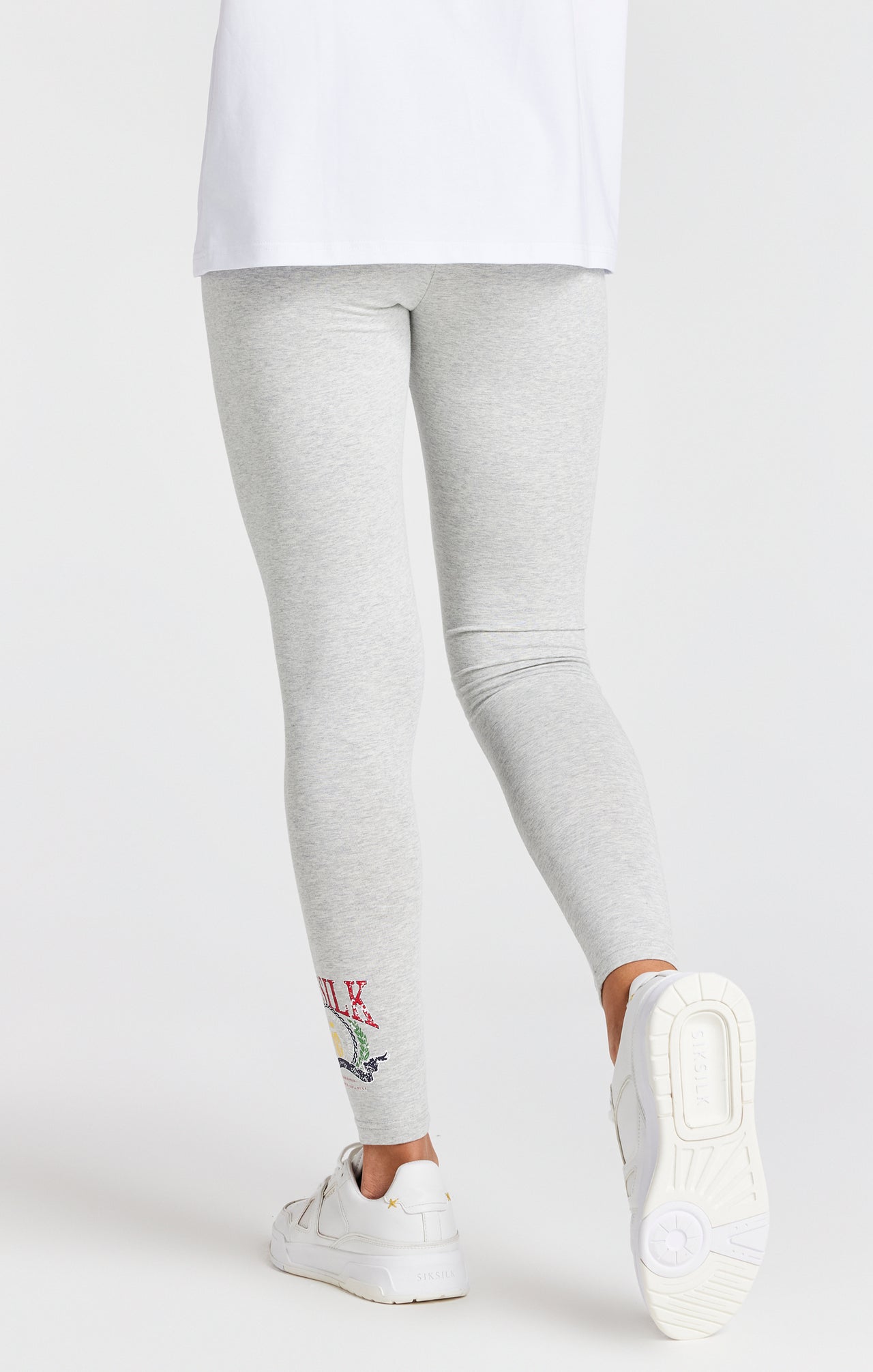 Girls Grey Marl Varsity Legging (3)