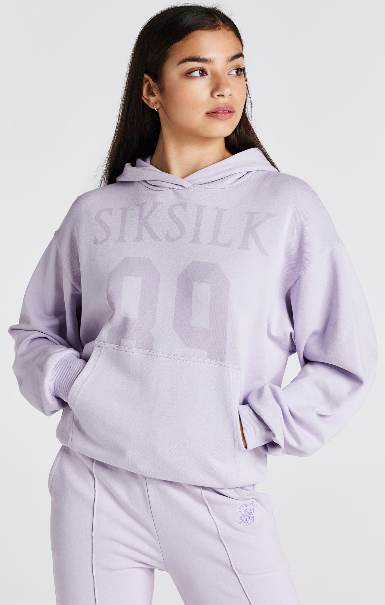Girls Purple Relaxed Fit 89 Hoodie (5)