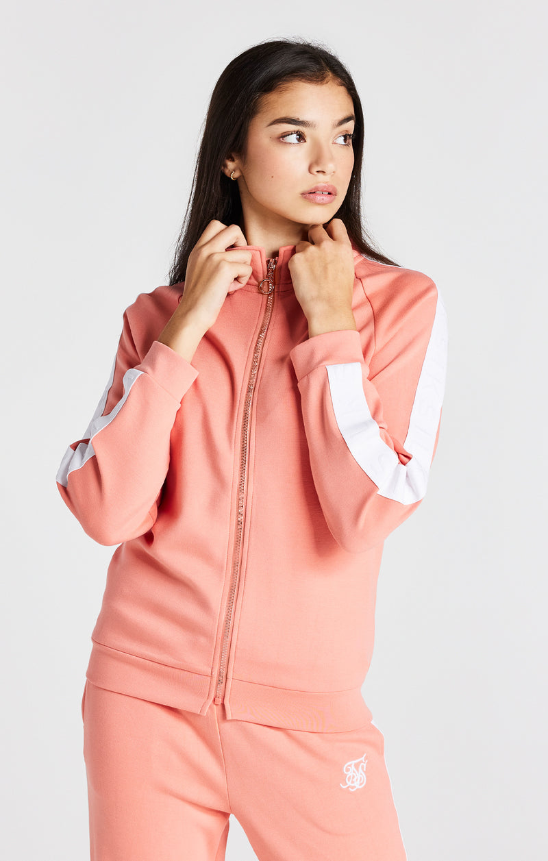 Girls Coral Taped Longline Zip Thru