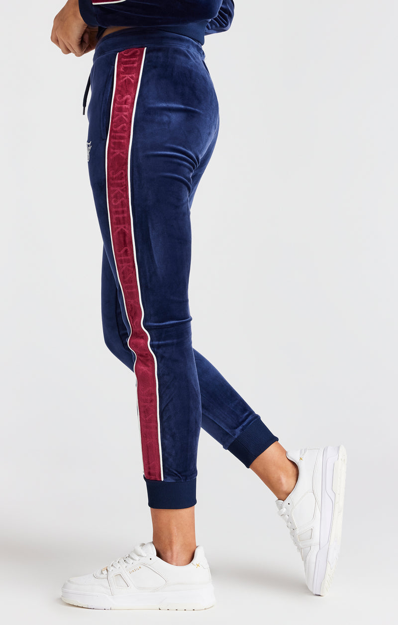 Girls Navy Velour Track Pant (1)