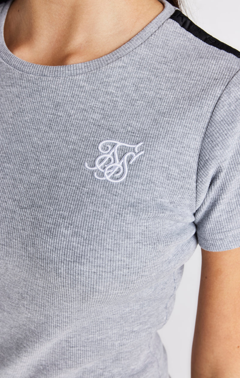 Girls Grey Marl Ribbed Dress (1)