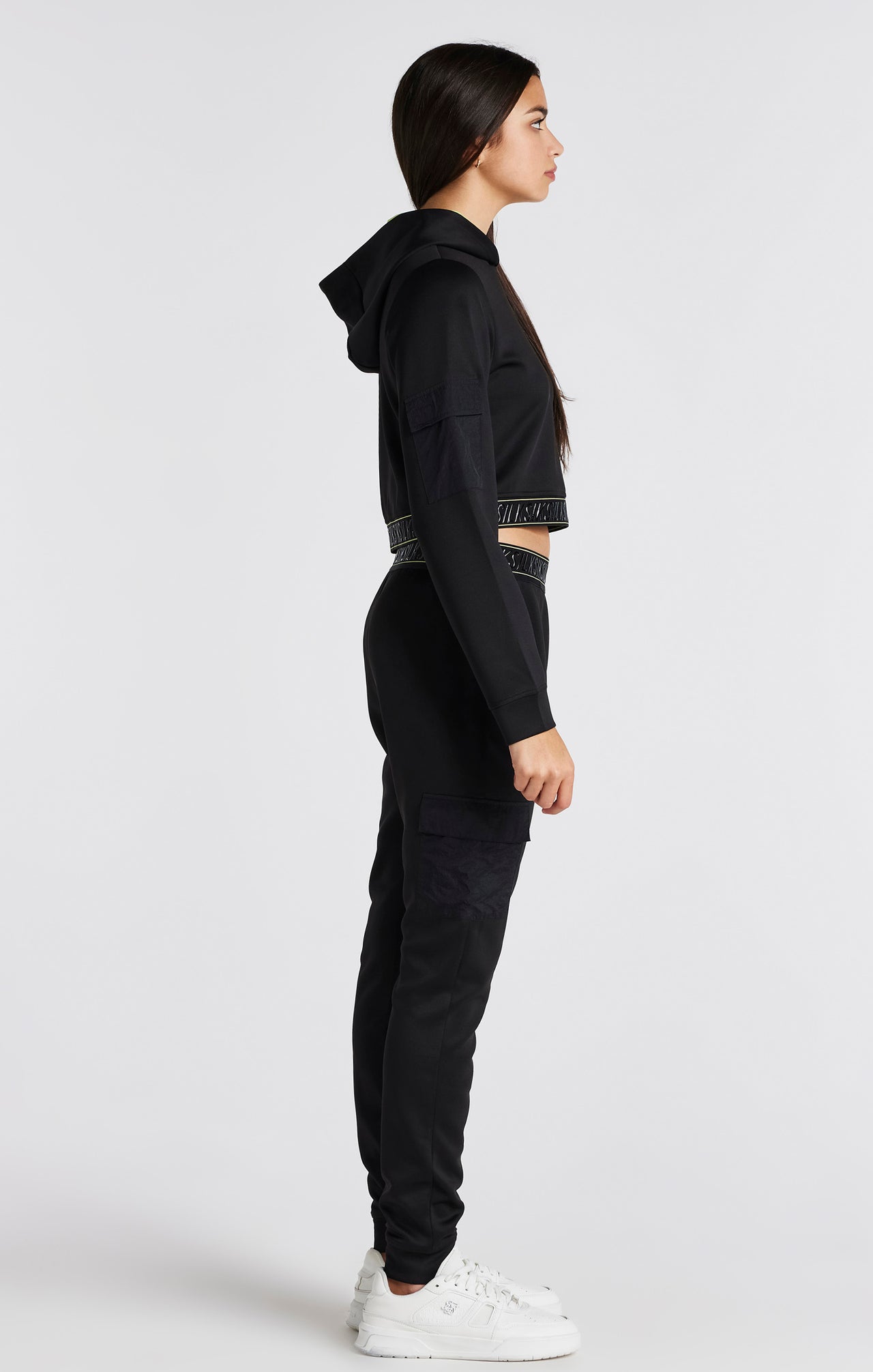 Girls Black Cargo Track Top (3)