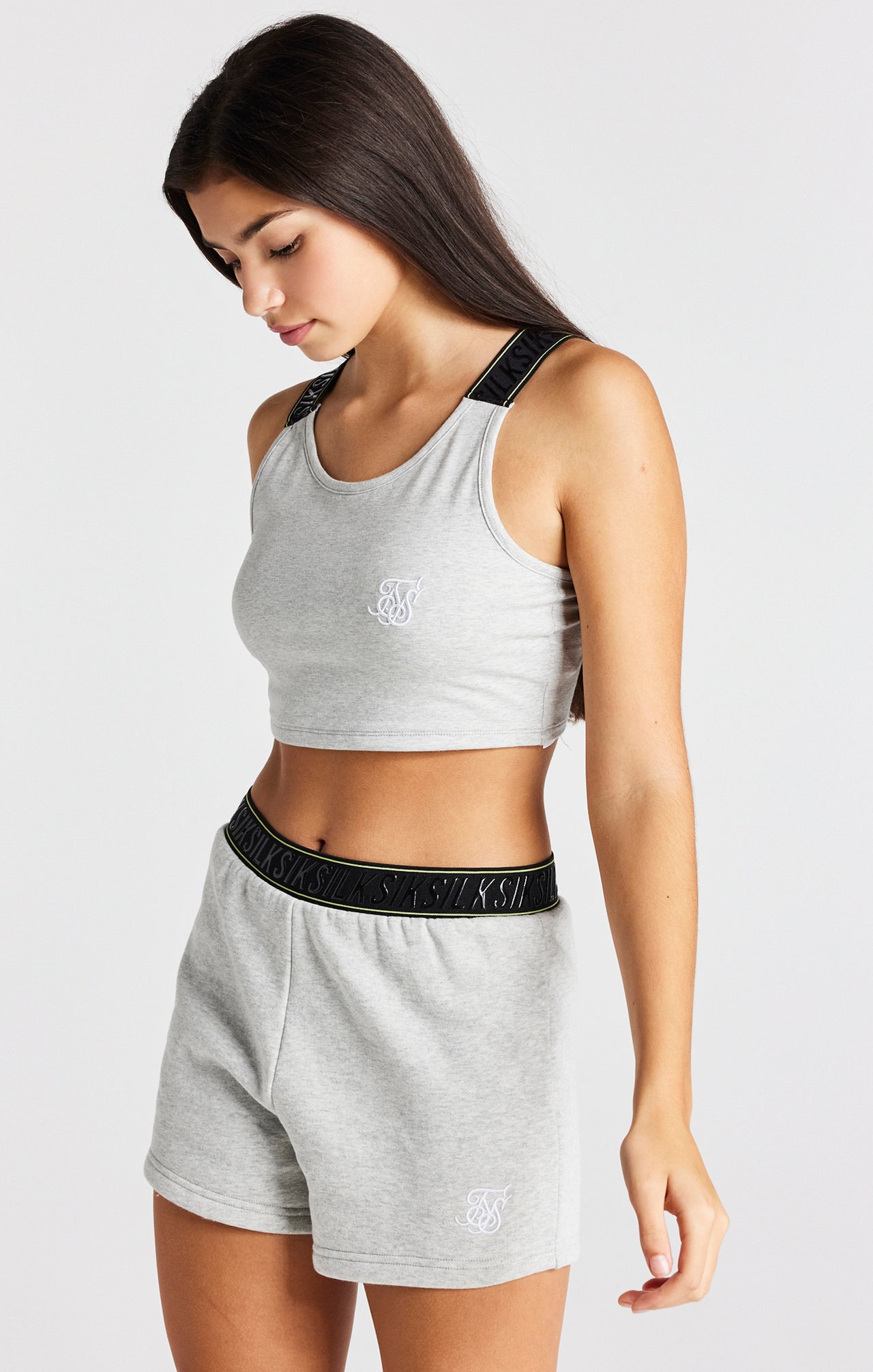 Girls Grey Marl Taped Bralette (5)