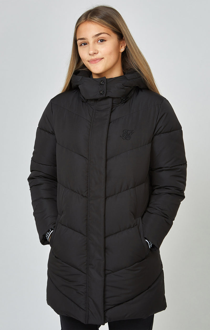 Girls Black Bubble Parka