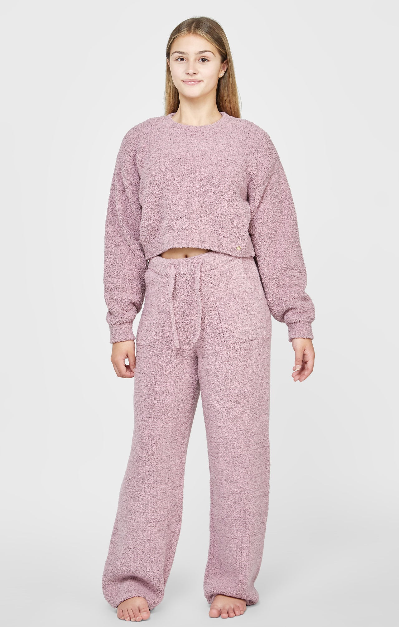 Girls Lavender Cropped Lounge Sweat (3)