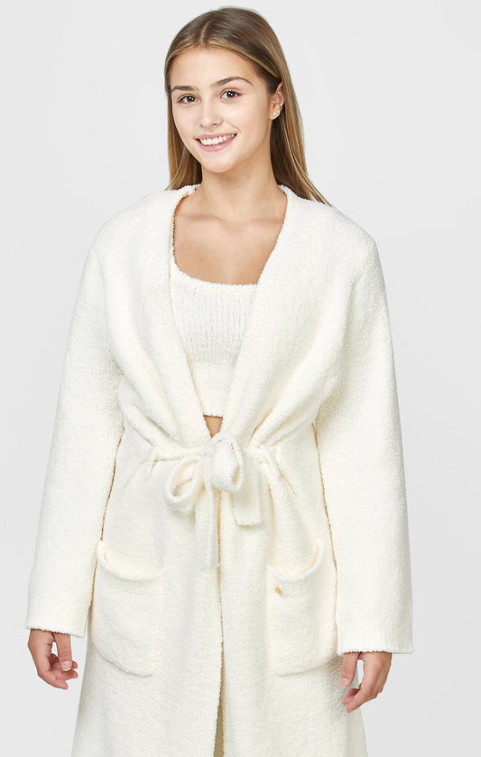 Girls Ecru Lounge Cardigan