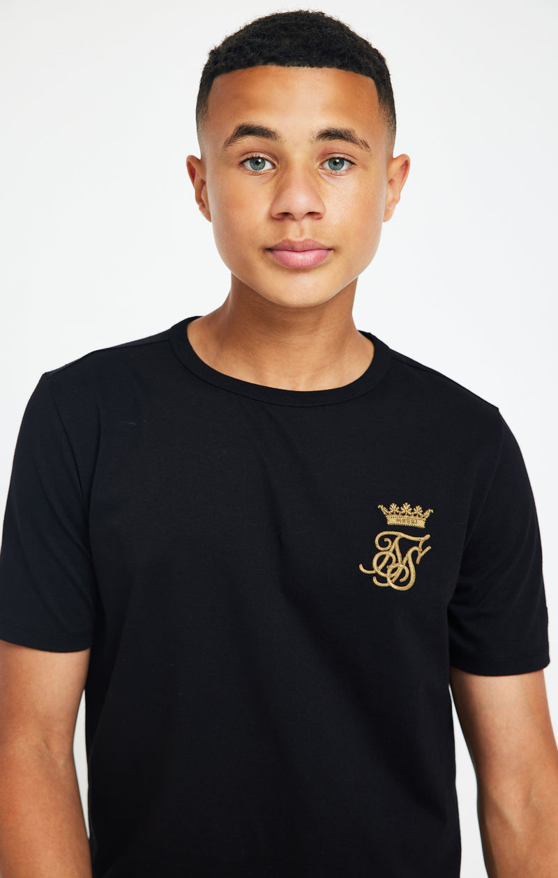 Boys Messi x SikSilk Black Logo T-Shirt (1)