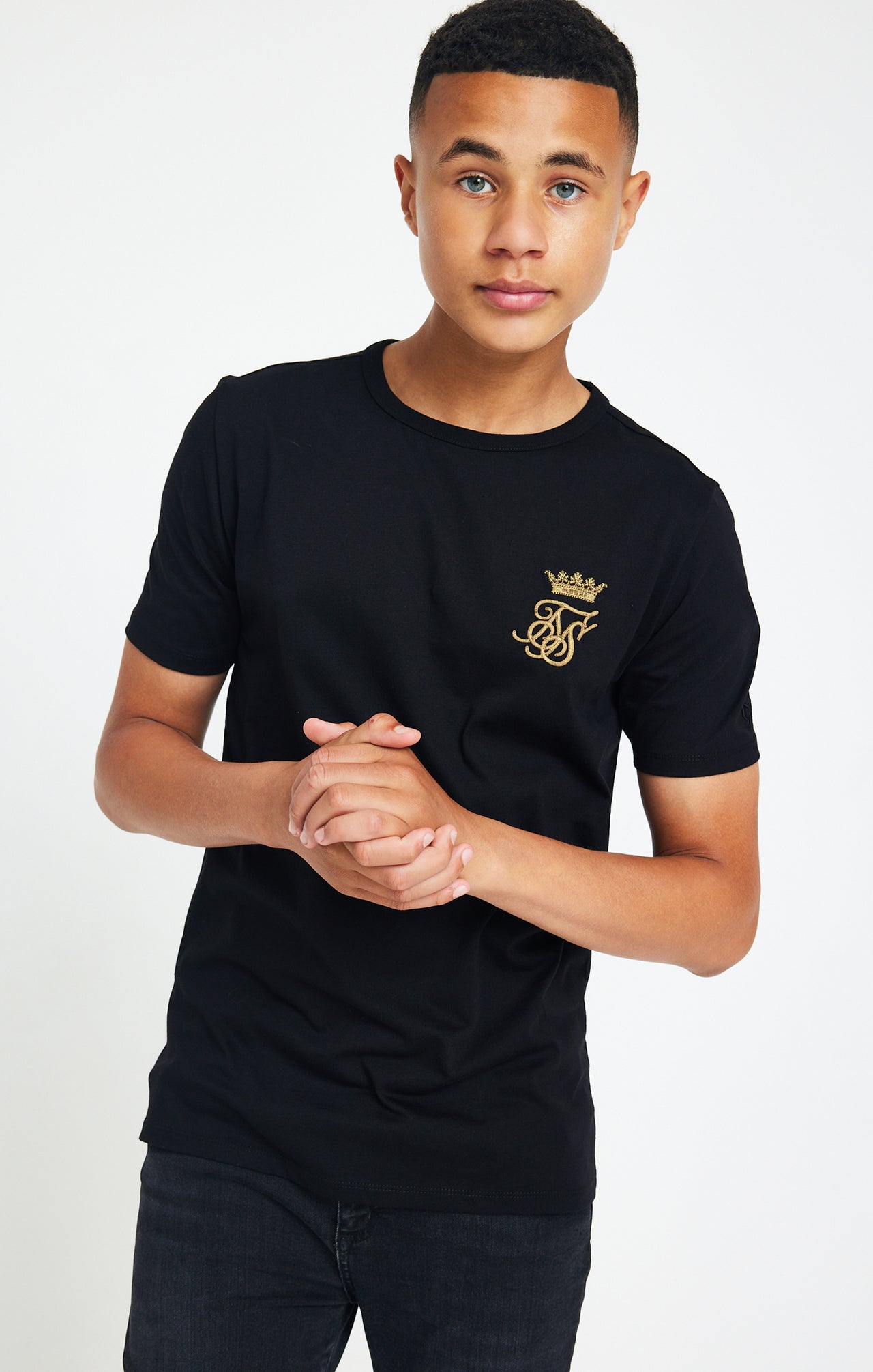 Boys Messi x SikSilk Black Logo T-Shirt (2)