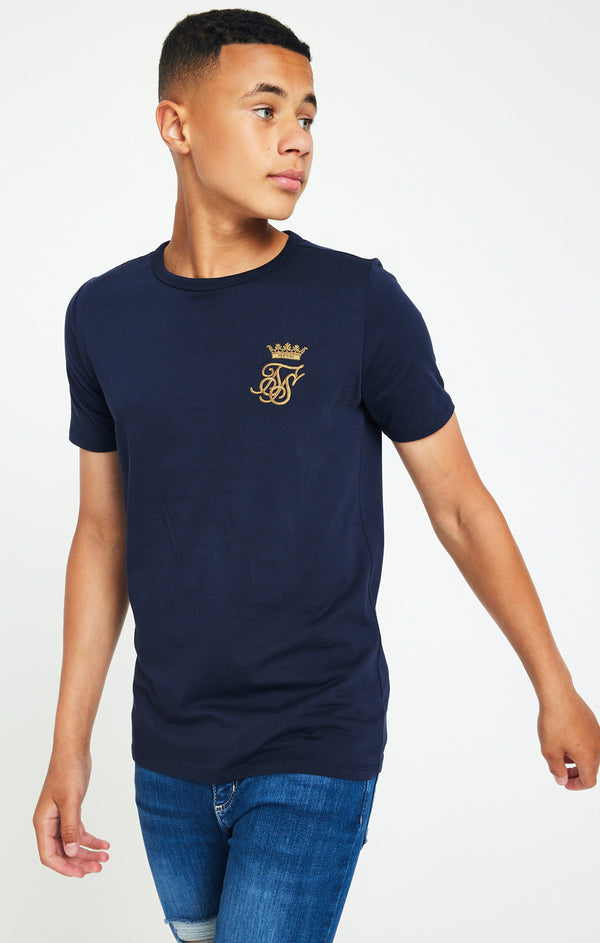 Boys Messi x SikSilk Navy Logo T-Shirt