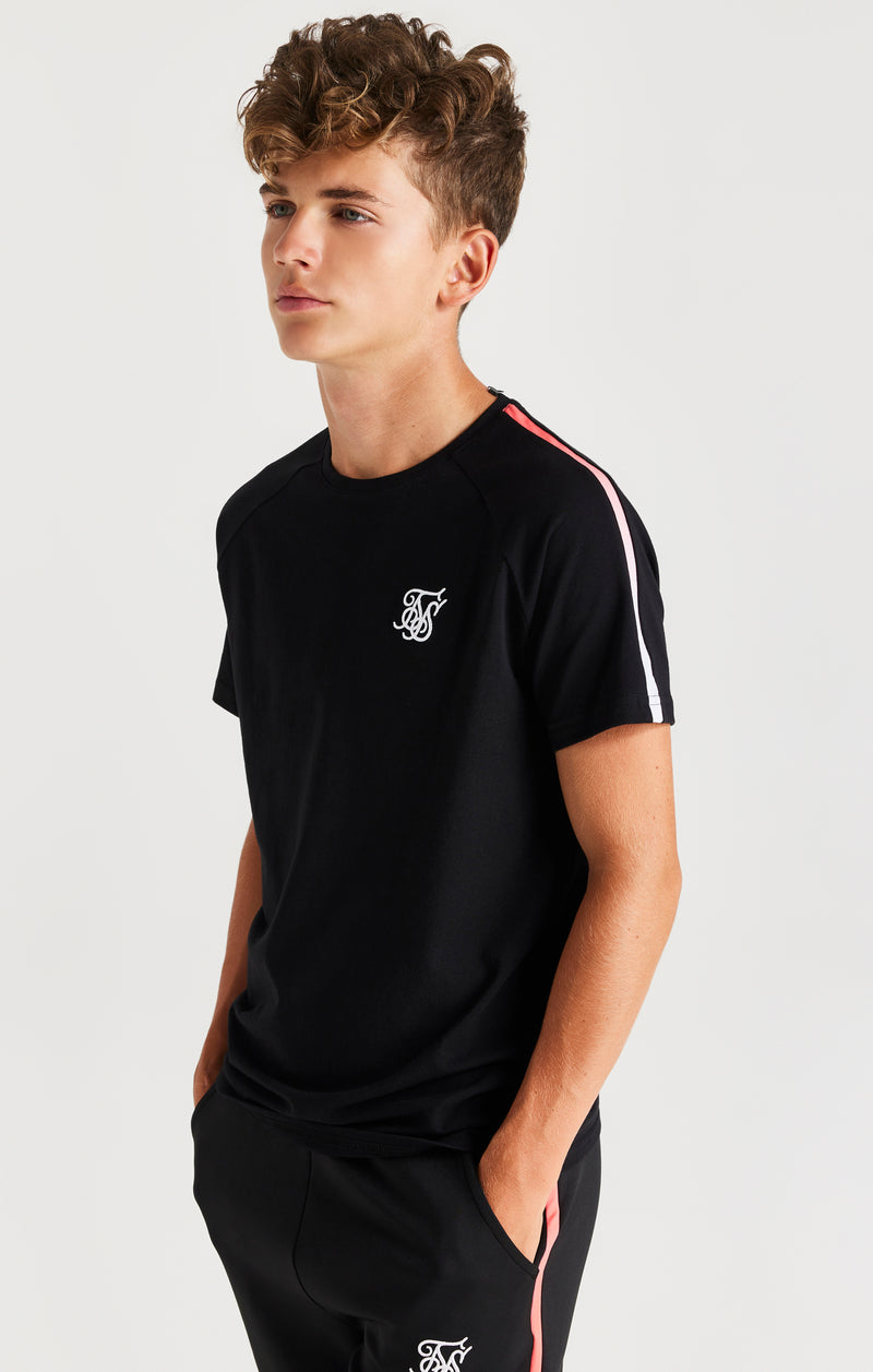 SikSilk Zonal Fade Raglan Tee - Black
