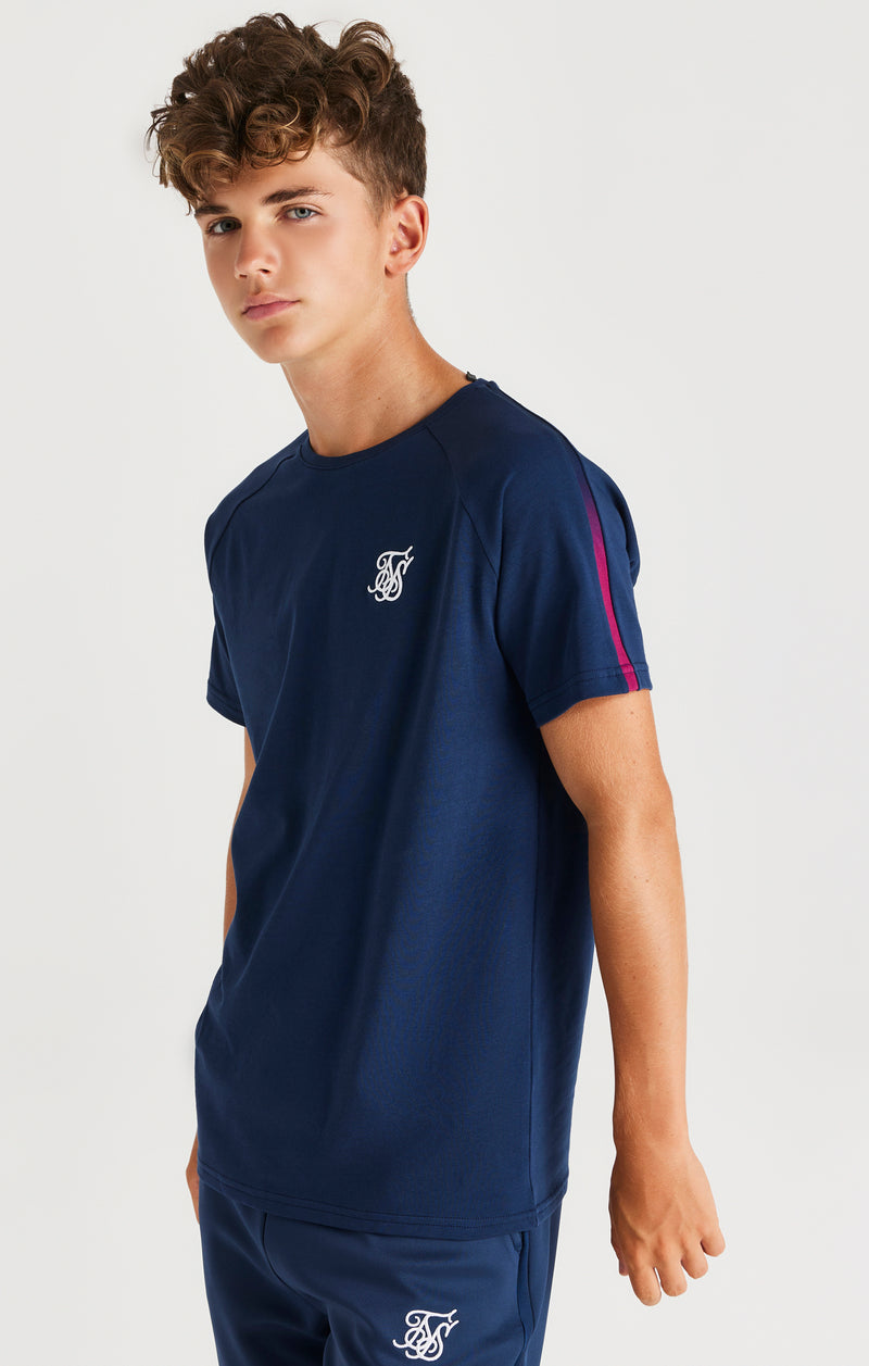 SikSilk Zonal Fade Raglan Tee - Navy