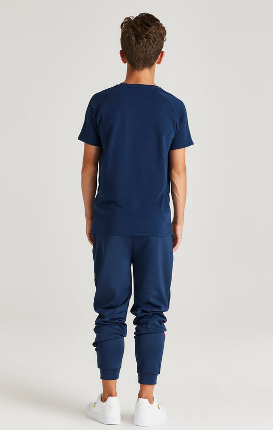 SikSilk Zonal Fade Raglan Tee - Navy