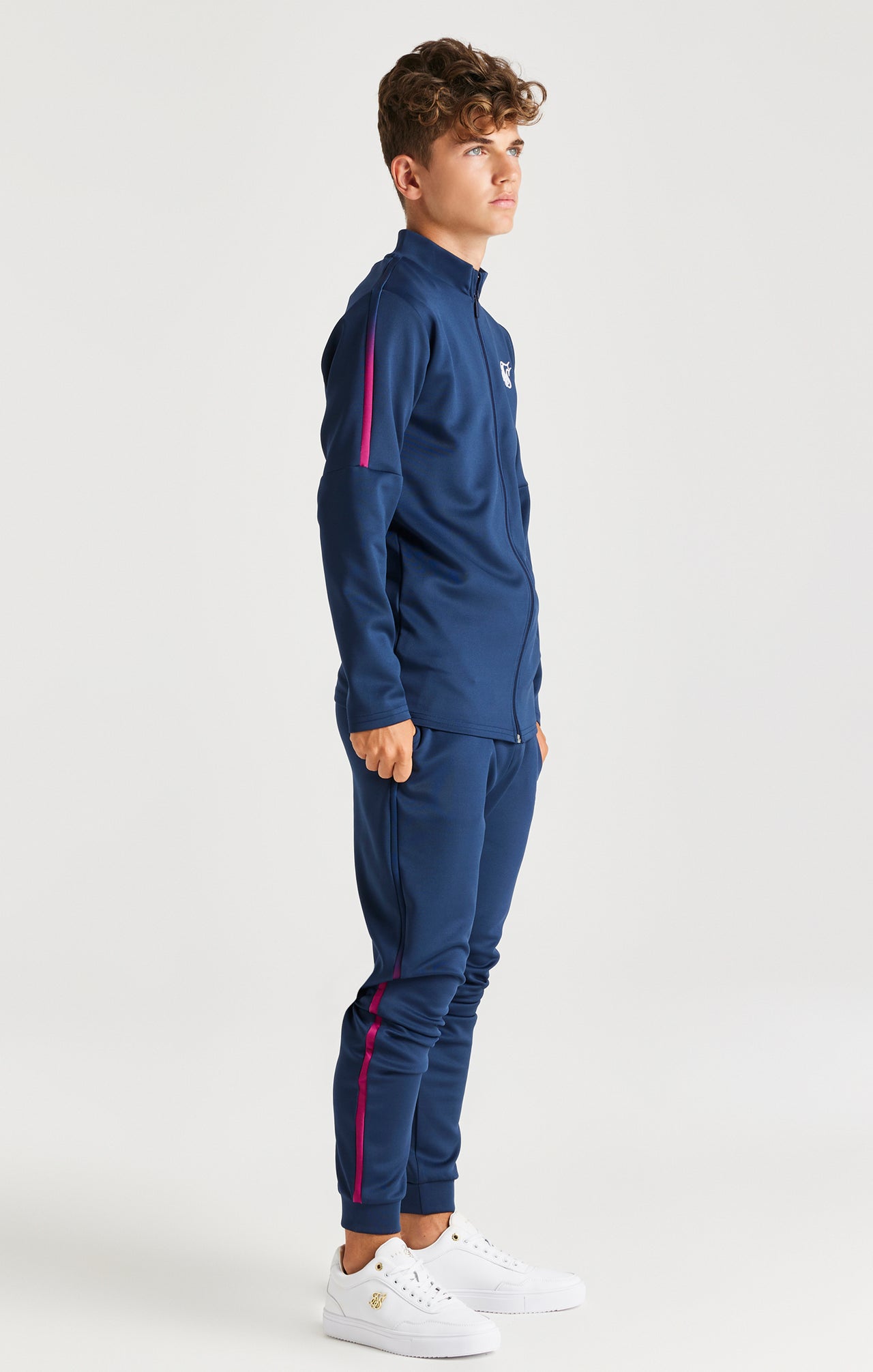 SikSilk Zonal Fade Track Top - Navy (3)