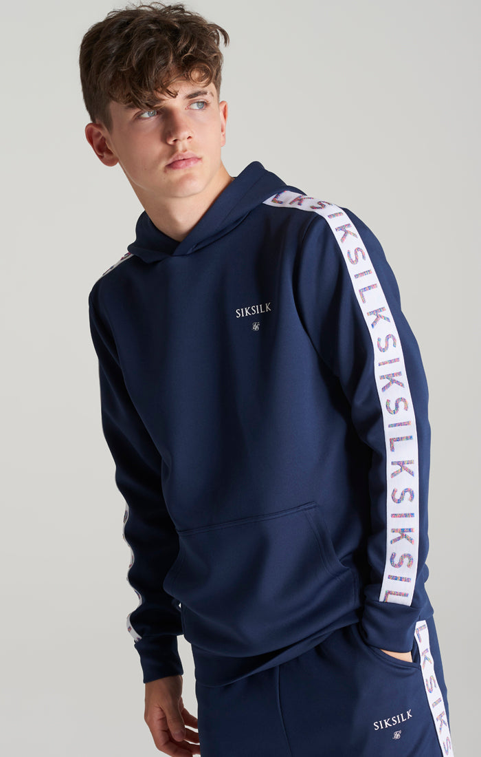 Boys Navy Taped Overhead Hoodie