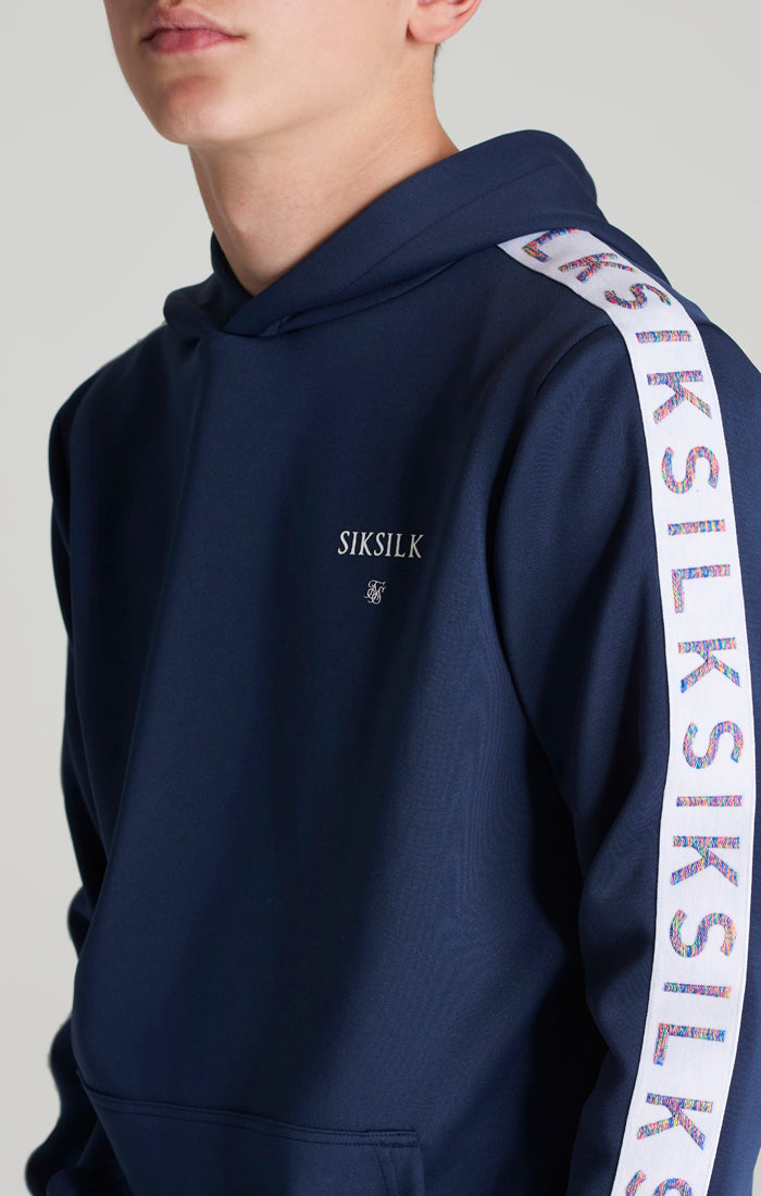 Boys Navy Taped Overhead Hoodie (1)