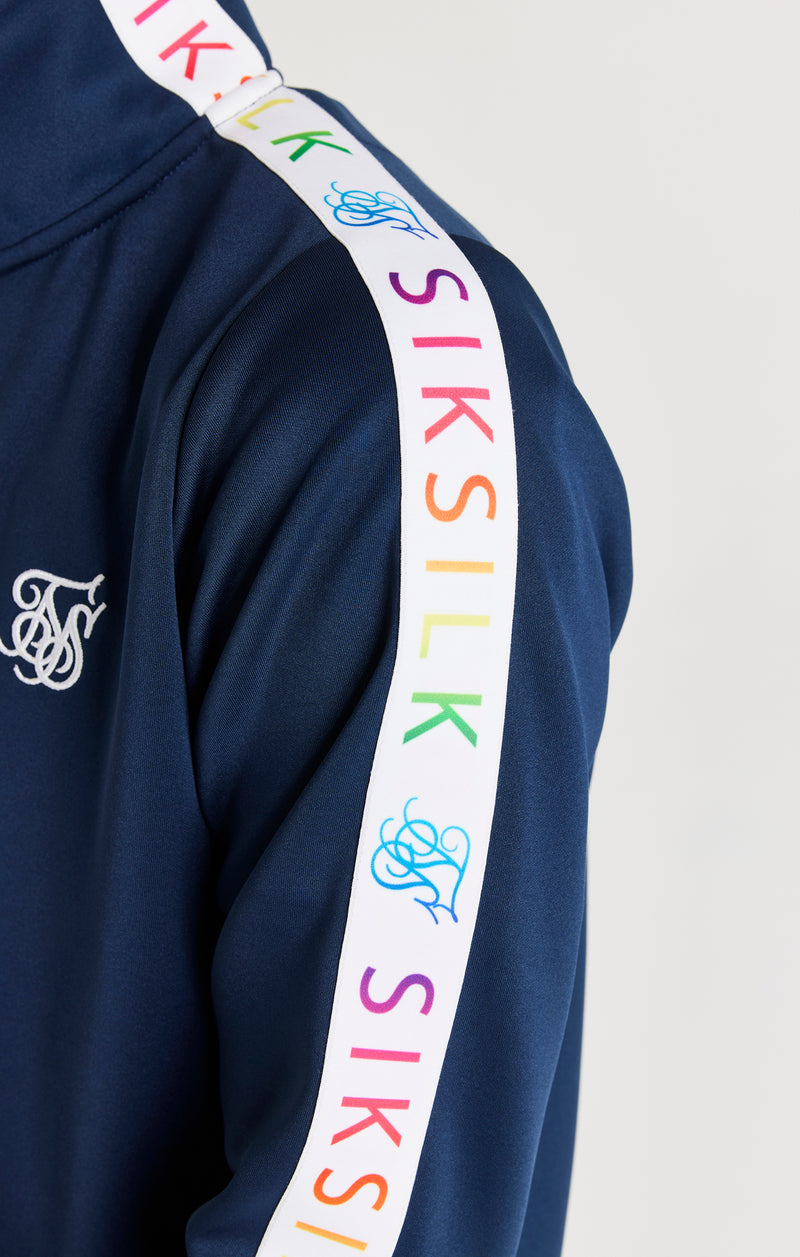 SikSilk Rainbow Funnel Neck - Navy (1)