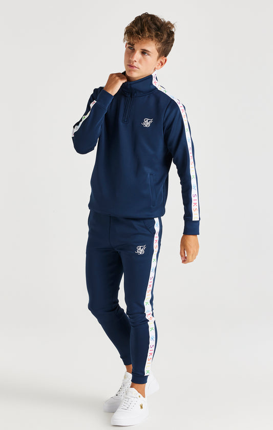 SikSilk Rainbow Funnel Neck - Navy