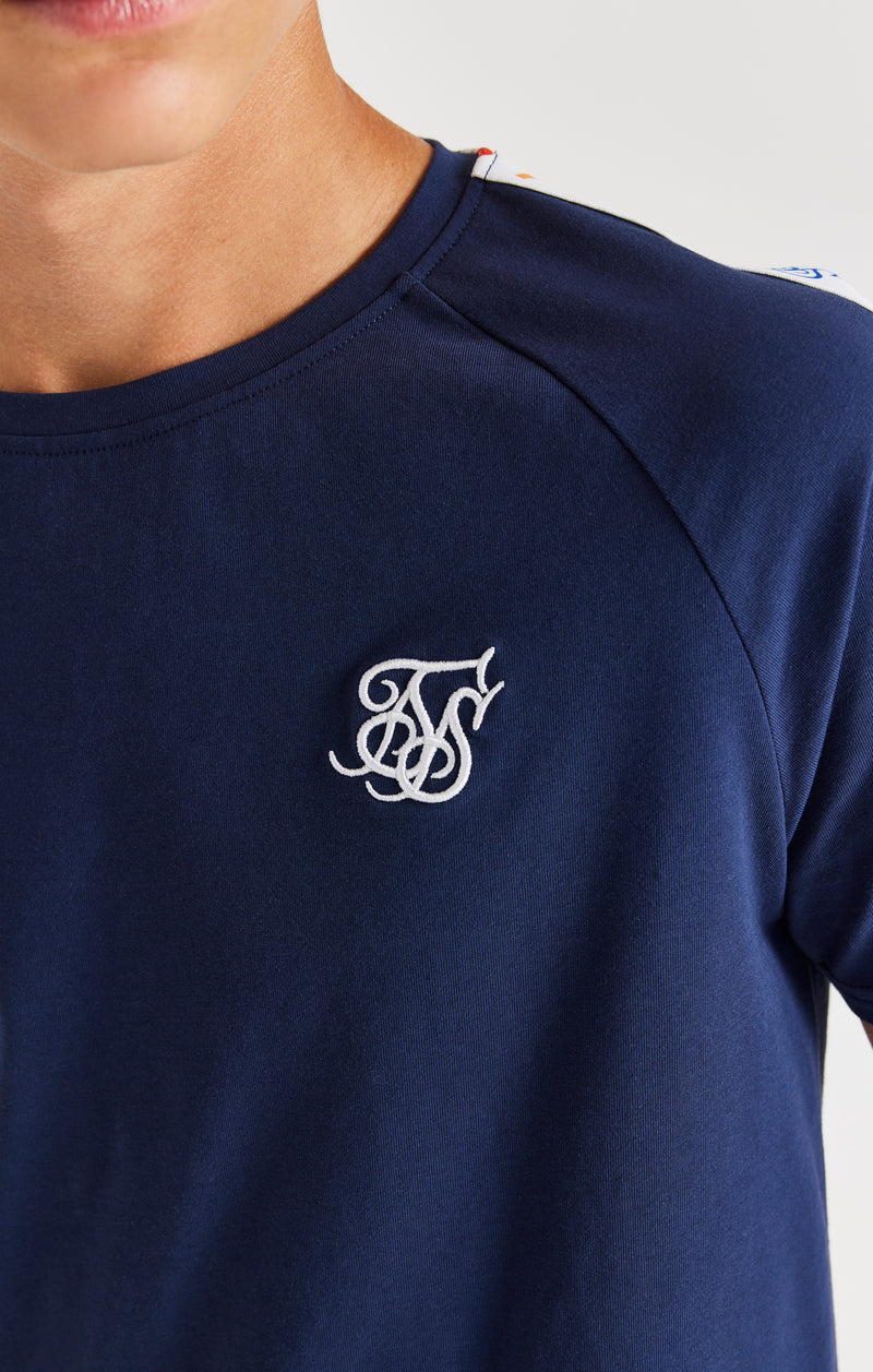 SikSilk Rainbow Raglan Tee - Navy (1)