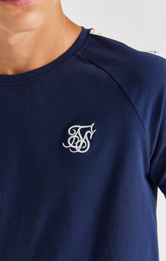 SikSilk Rainbow Raglan Tee - Navy
