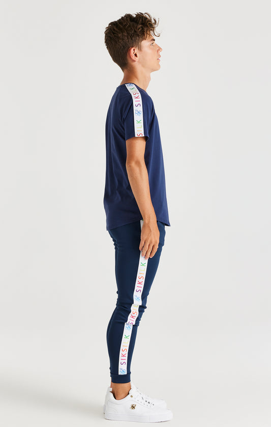 SikSilk Rainbow Raglan Tee - Navy