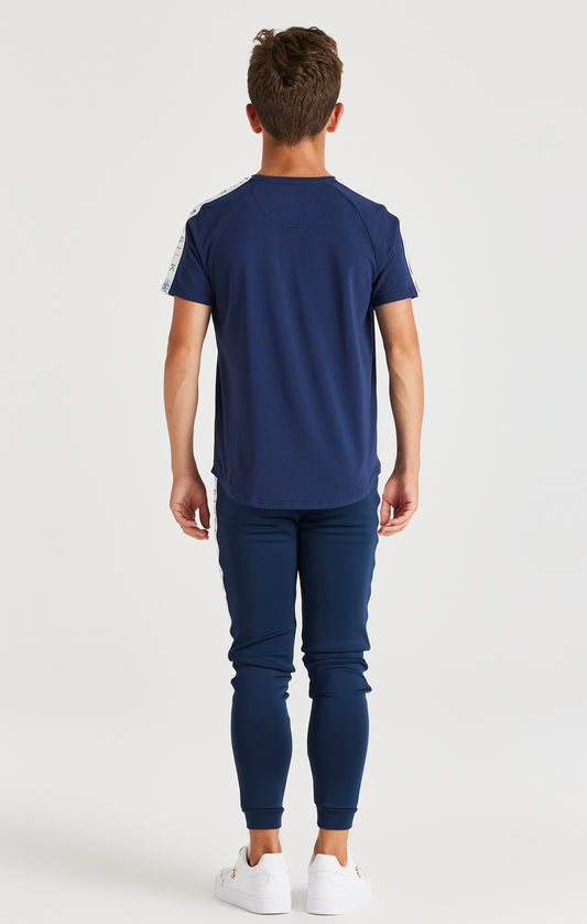 SikSilk Rainbow Raglan Tee - Navy