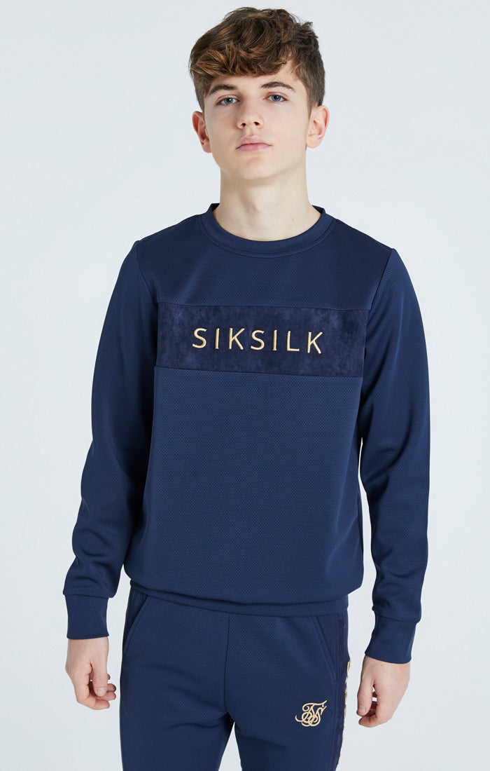 Boys Navy Mesh Sweatshirt