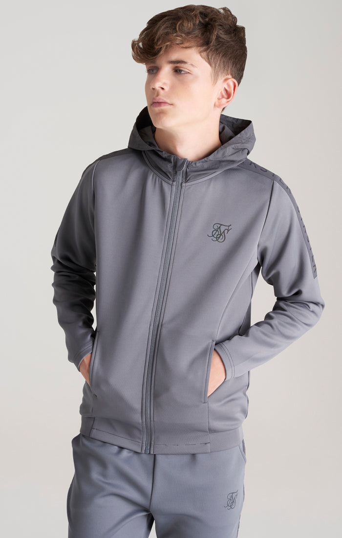 Boys Grey Iridescent Print Zip Thru Hoodie