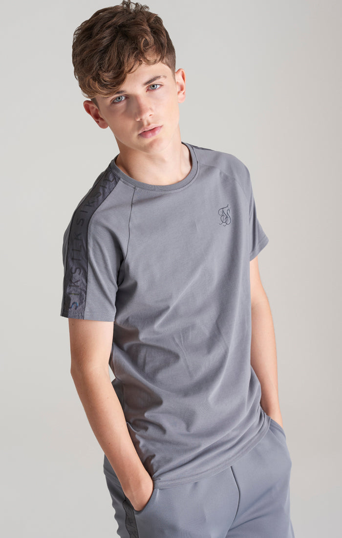 Boys Grey Taped Raglan T-Shirt (1)