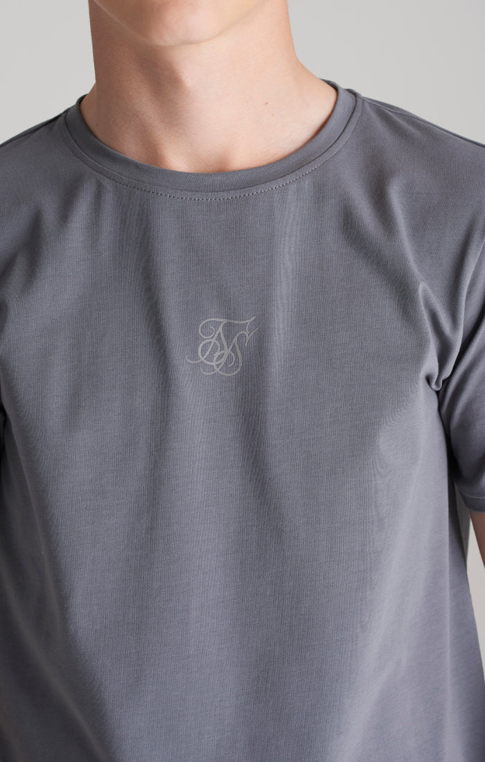 Load image into Gallery viewer, Boys Grey Back Print Scoop Hem T-Shirt (2)