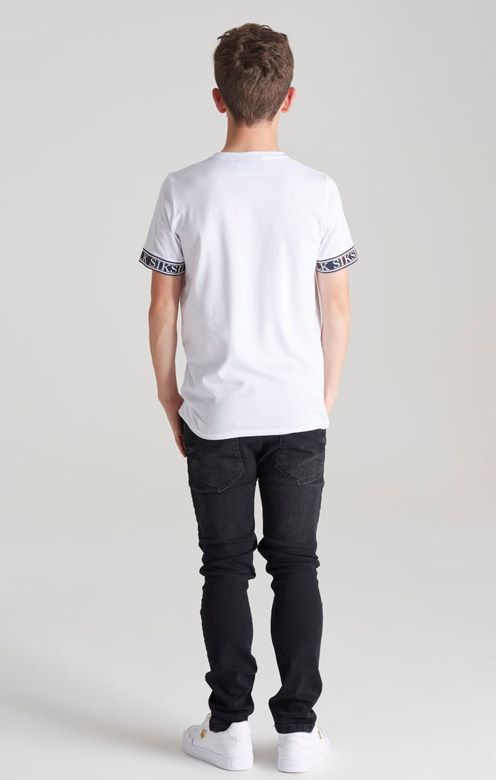 Boys White Iridescent Taped T-Shirt (4)