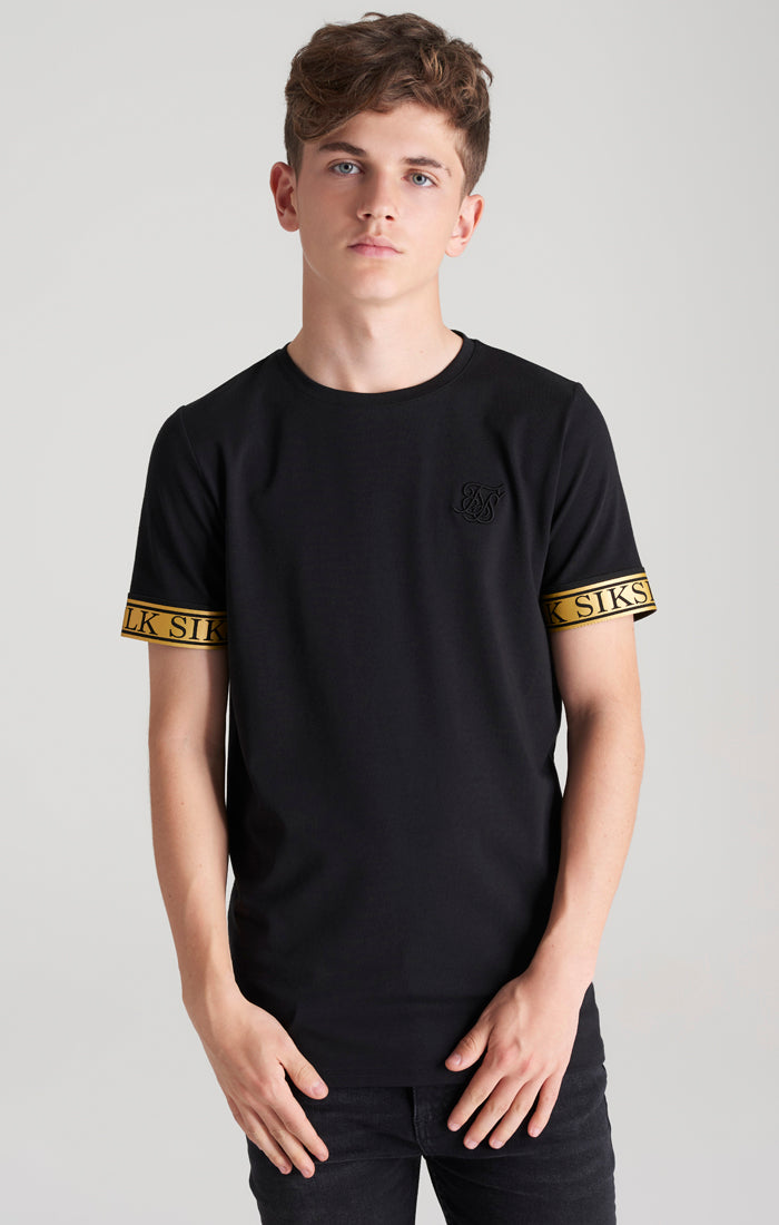 Boys Black Iridescent Taped T-Shirt