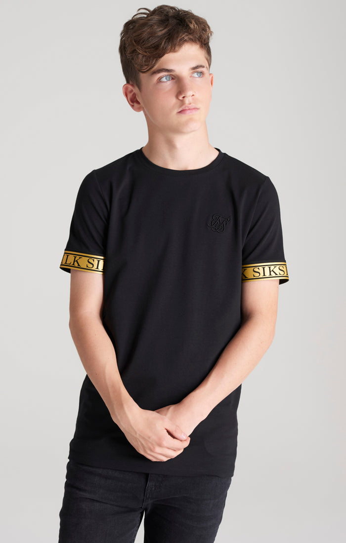 Boys Black Iridescent Taped T-Shirt (1)