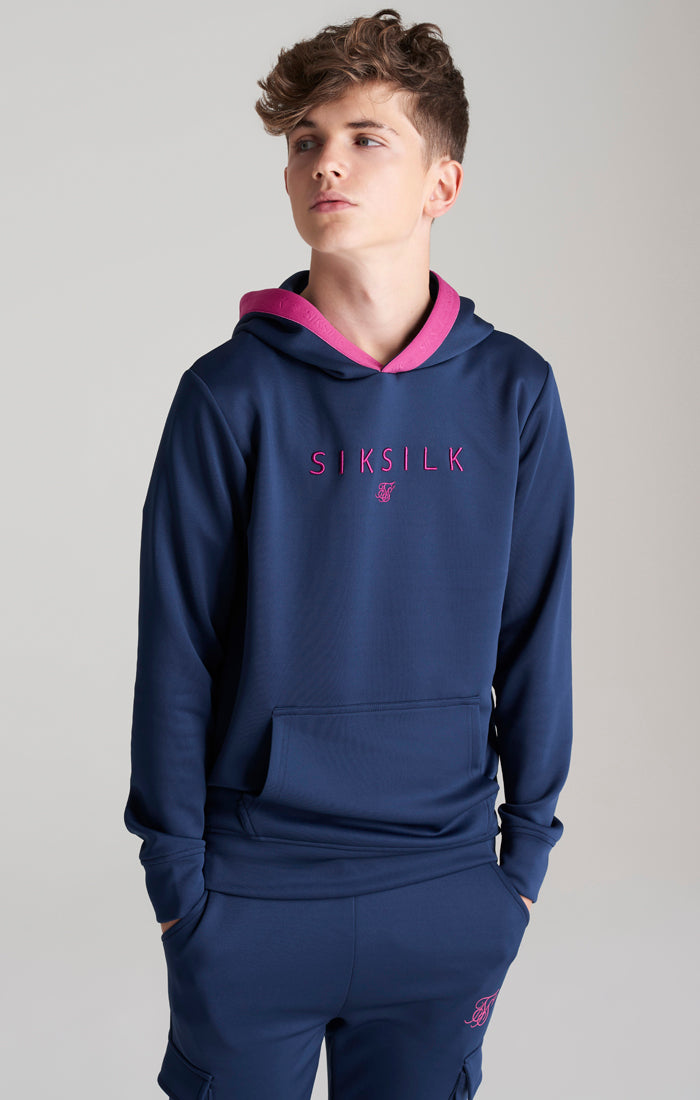 Boys Navy Taped Overhead Hoodie
