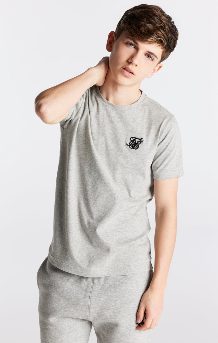 Boys Grey Marl Essentials Short Sleeve T-Shirt (1)