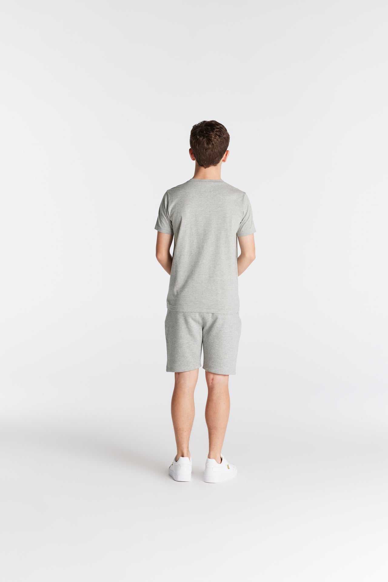 Boys Grey Marl Essentials Fleece Short (4)