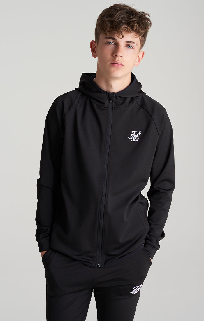 Boys Black Essential Zip Thru Hoodie