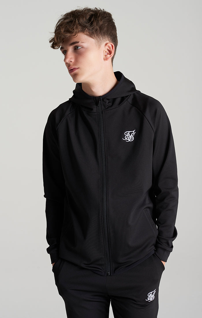 Boys Black Zip Thru Hoodie SikSilk IE