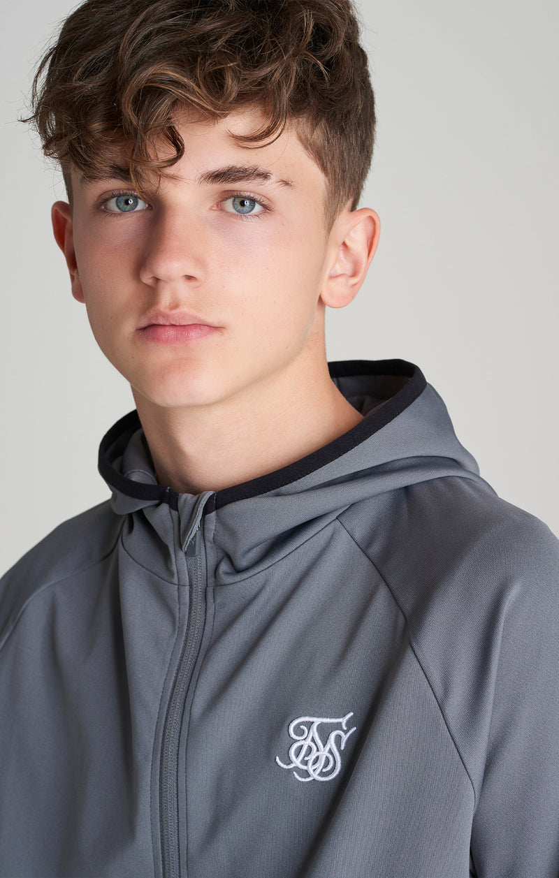 Boys Grey Essential Zip Thru Hoodie (1)